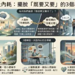 一個人面對選擇感到焦慮與內耗，象徵既要又要的心理狀態